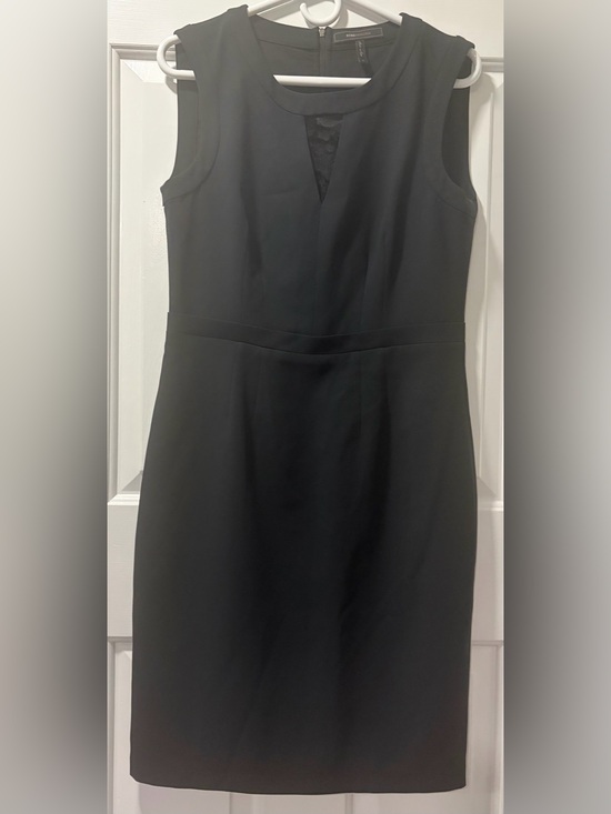 BCBGMaxAzria Dresses & Skirts - BCBGMaxAzria Black Cocktail Sheath Dress with Lace Mesh Keyhole Detailing - 10